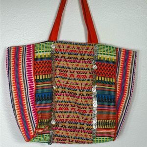 Indian Embroidered Latge Tote or Beach Bag